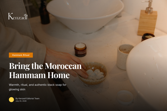 Argan'It Organic Moroccan Black Soap with Argan Oil and Verbena displayed for an at-home hammam ritual