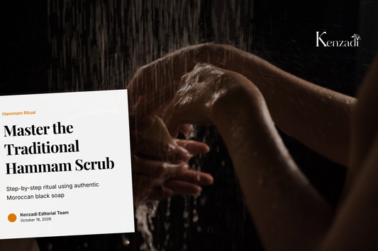 Argan'It Organic Moroccan Black Soap with Argan Oil and Lavender used during a hammam scrub