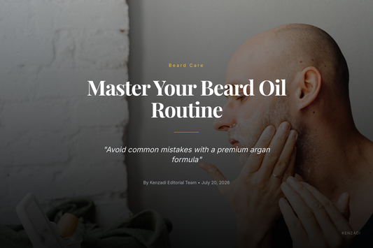 Bottle of Azbane Premium Argan-Based Beard Oil in tobacco and patchouli scent, 30ml