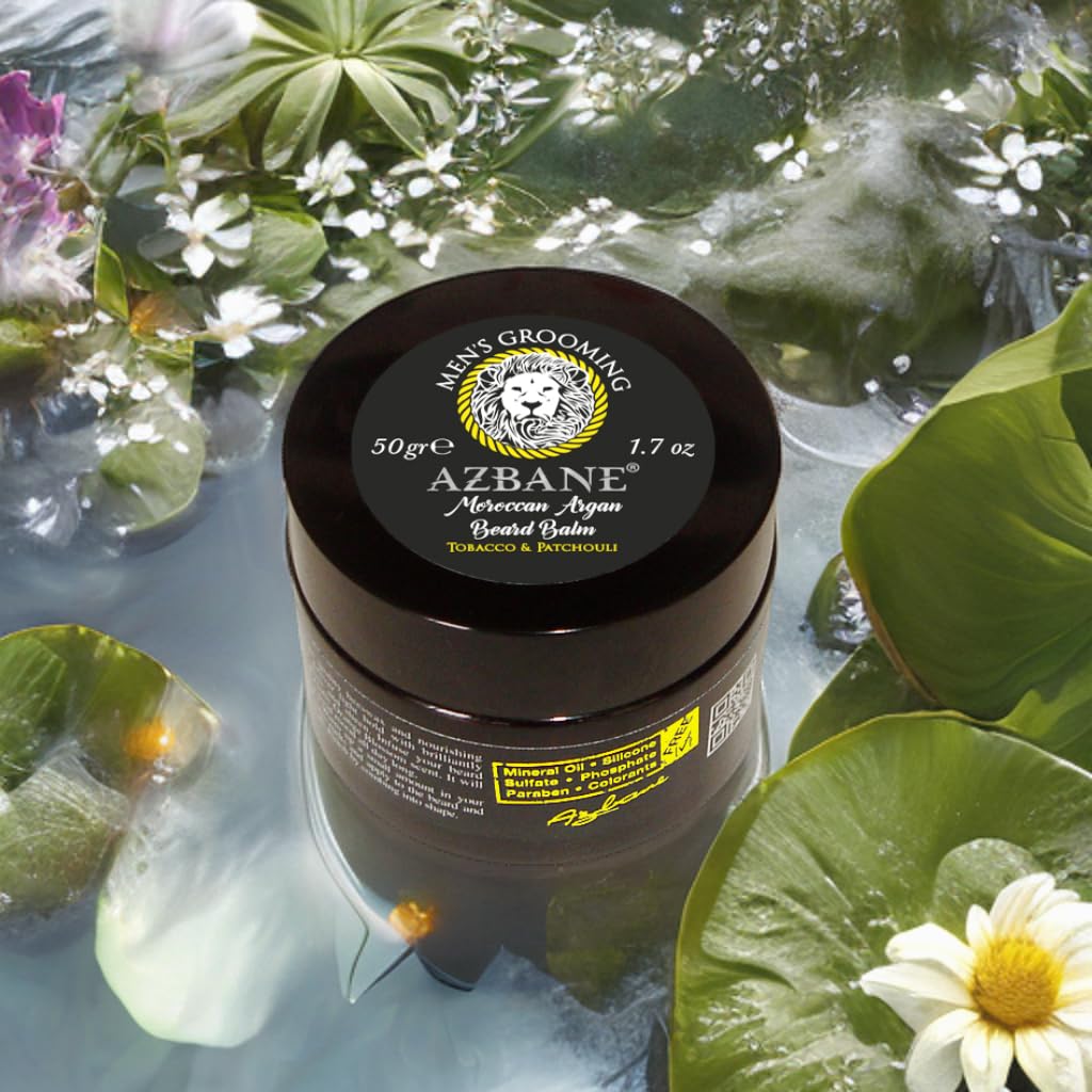 Tobacco & Patchouli Scented Beard Balm - Azbane Moroccan Argan Oil Formula