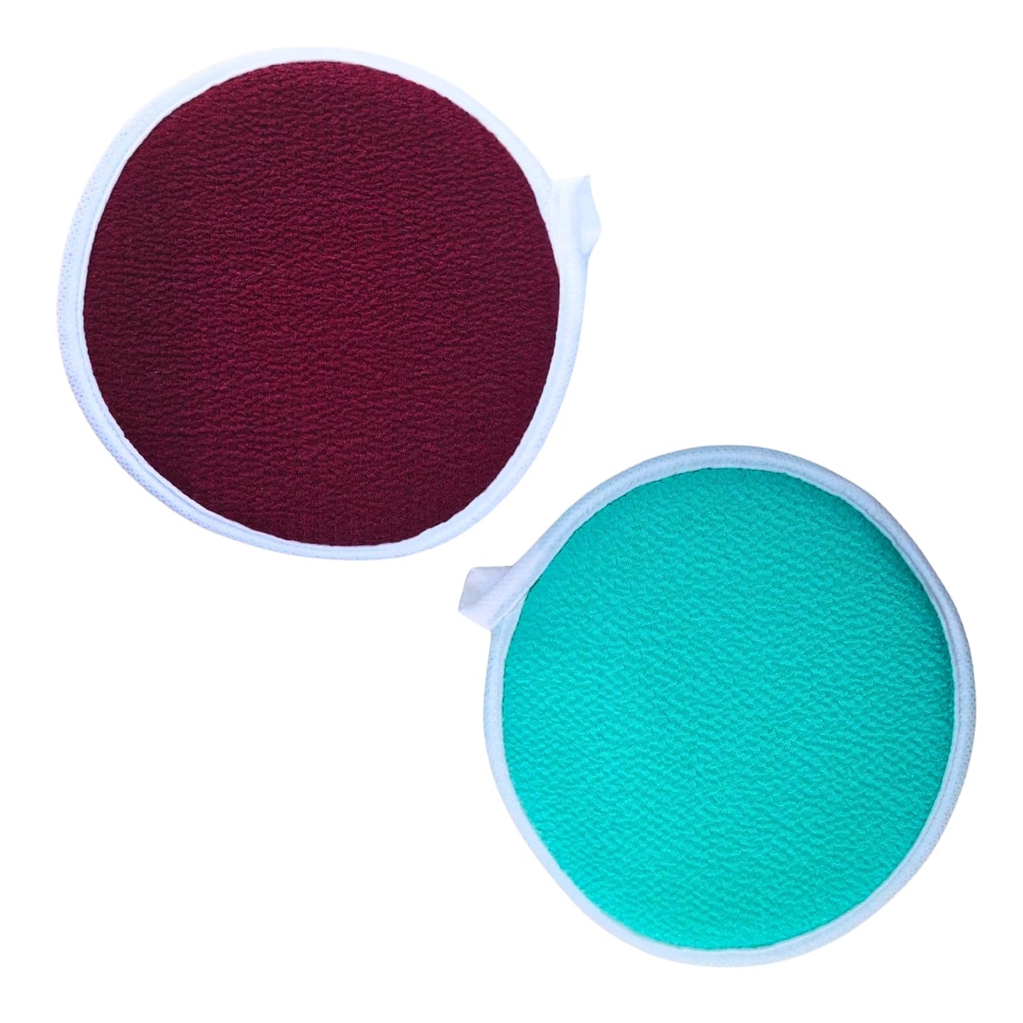 Moroccan Kessa Exfoliating Face Glove Set of 2 - Traditional Deep Cleansing for Skin Exfoliation & Dead Skin Removal (Garnet, Light Green, Beige, Black)