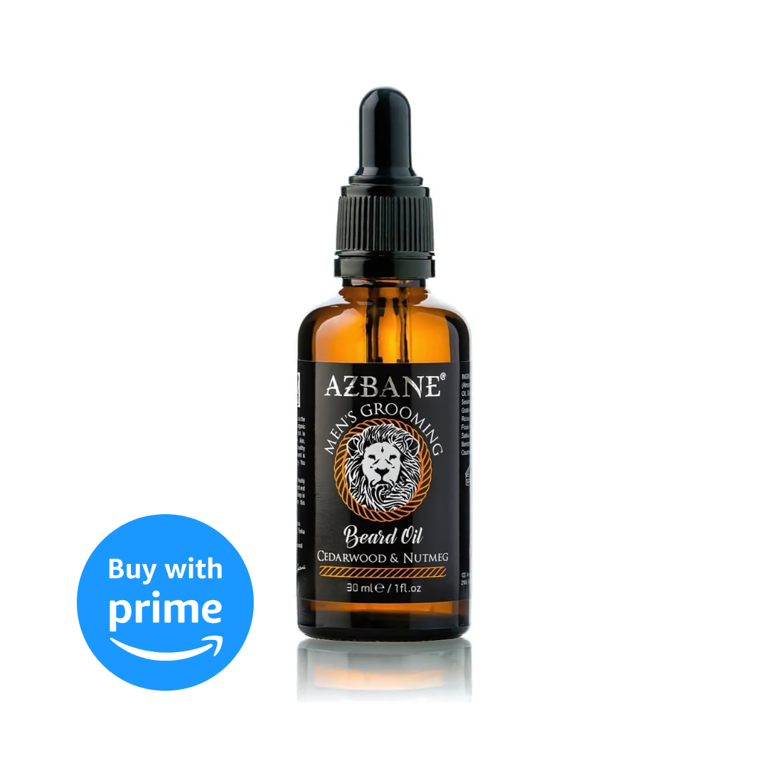 Cedarwood & Nutmeg Scented Beard Oil - Azbane Premium Argan-Based Formula (1 oz / 30 ml)