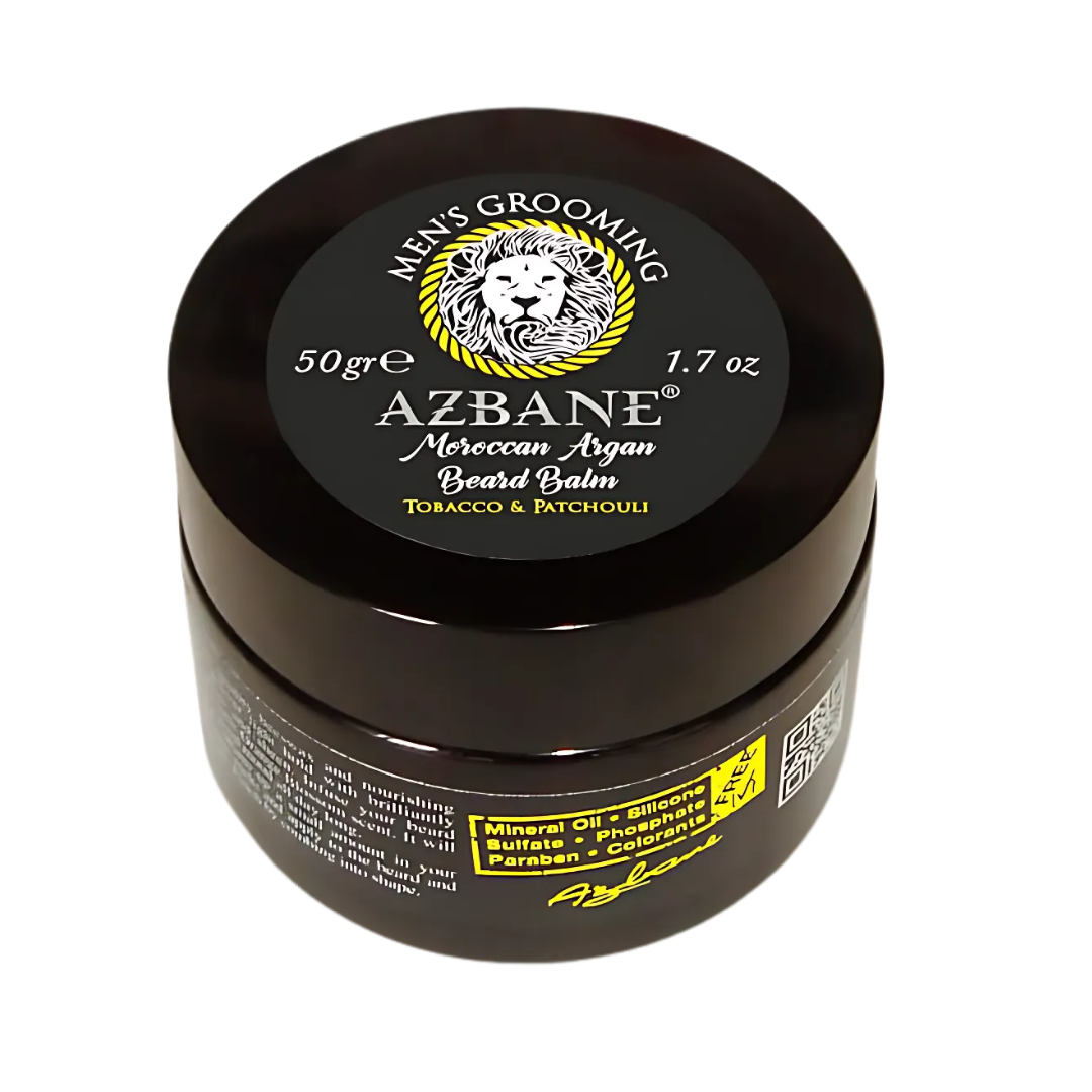 Tobacco & Patchouli Scented Beard Balm - Azbane Moroccan Argan Oil Formula