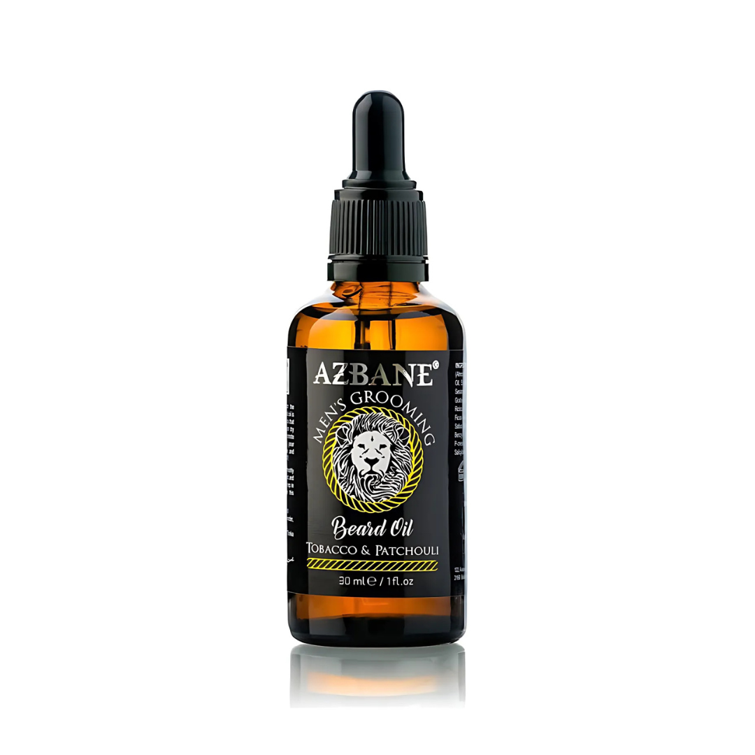 Tobacco & Patchouli Scented Beard Oil - Azbane Premium Argan-Based Formula (1 oz / 30 ml)