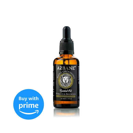 Tobacco & Patchouli Scented Beard Oil - Azbane Premium Argan-Based Formula (1 oz / 30 ml)