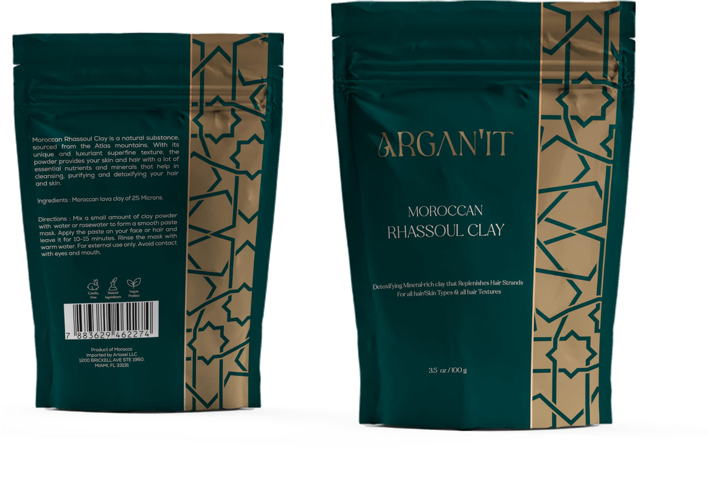 Moroccan Red Rhassoul Clay - Skin care mask by Argan'it